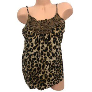 Maurices Lace Cami Top Blouse Shirt XXL Animal Cheetah Print Sleeveless Tank Top